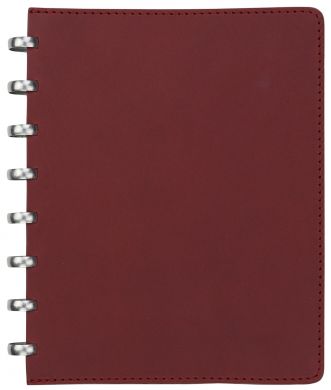 A5 Pur Scarlet Leather with Cream 5x5 Dot Grid Pages